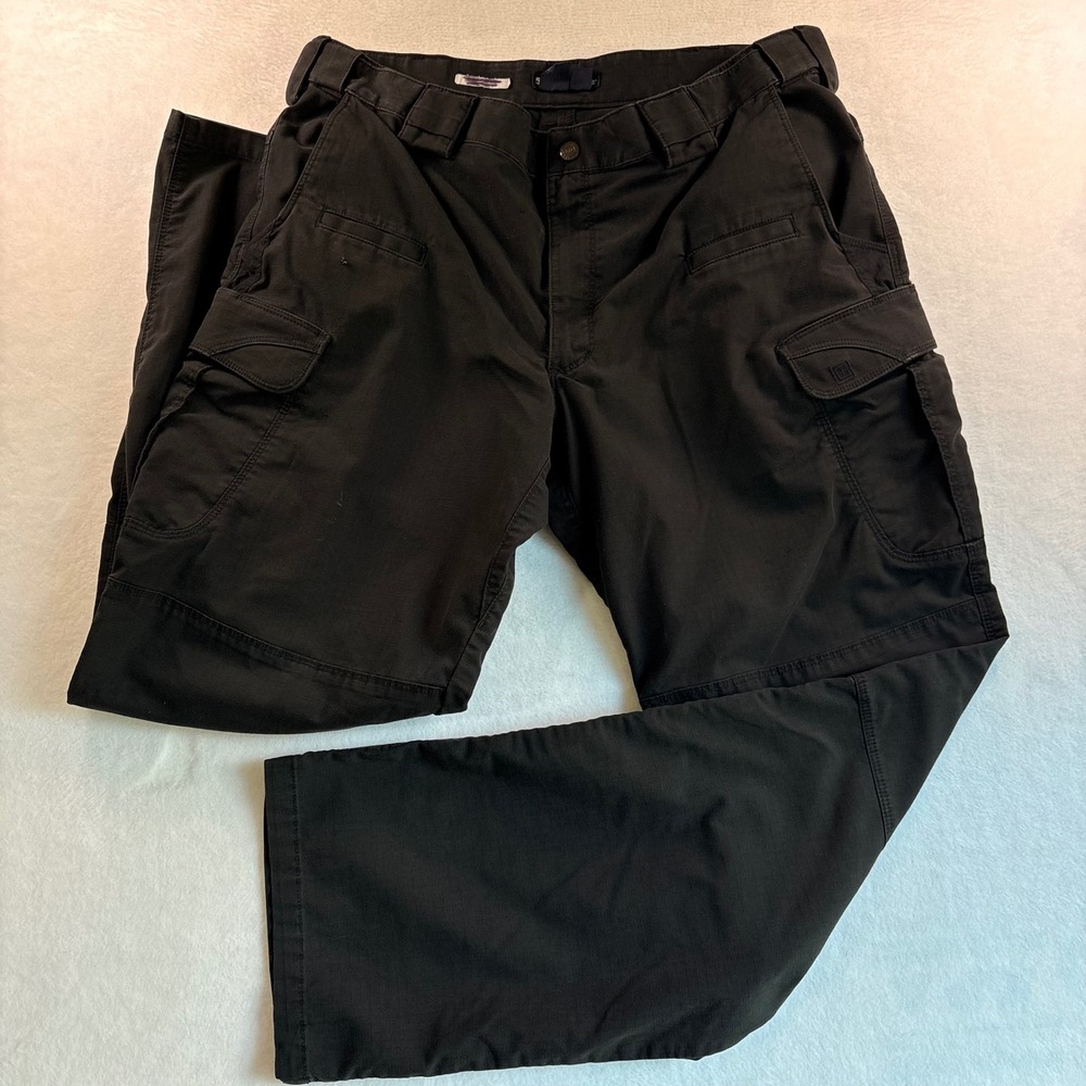 5.11 Tactical Stryke Pants Mens 35x31 Black Flex-Tac Ripstop Cargo Work Trousers